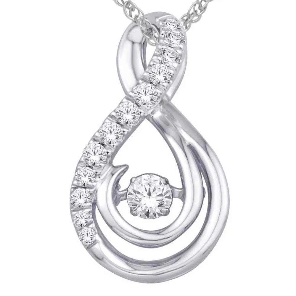 10K White Gold 1/5Ct.Tw.Moving Diamond Fashion Pendant