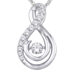 10K White Gold 1/5Ct.Tw.Moving Diamond Fashion Pendant