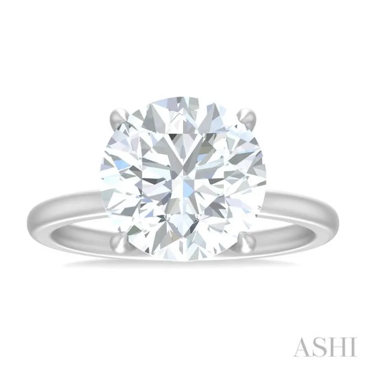 1/10 Ctw Circular Shape Round Cut Diamond Semi Mount Engagement Ring in 14K White Gold