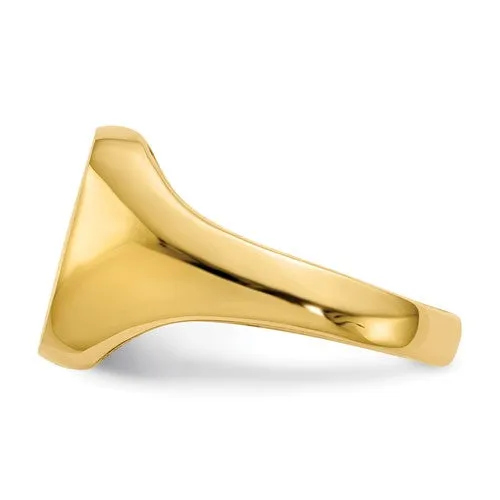 14k 10 x10 mm Open Back Signet Ring