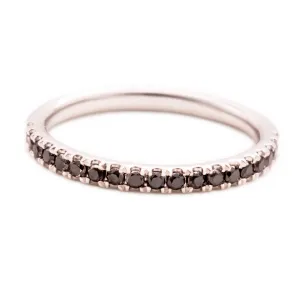 14k White Gold Black Diamond Band