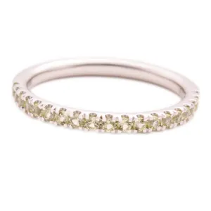 14k White Gold Peridot Band