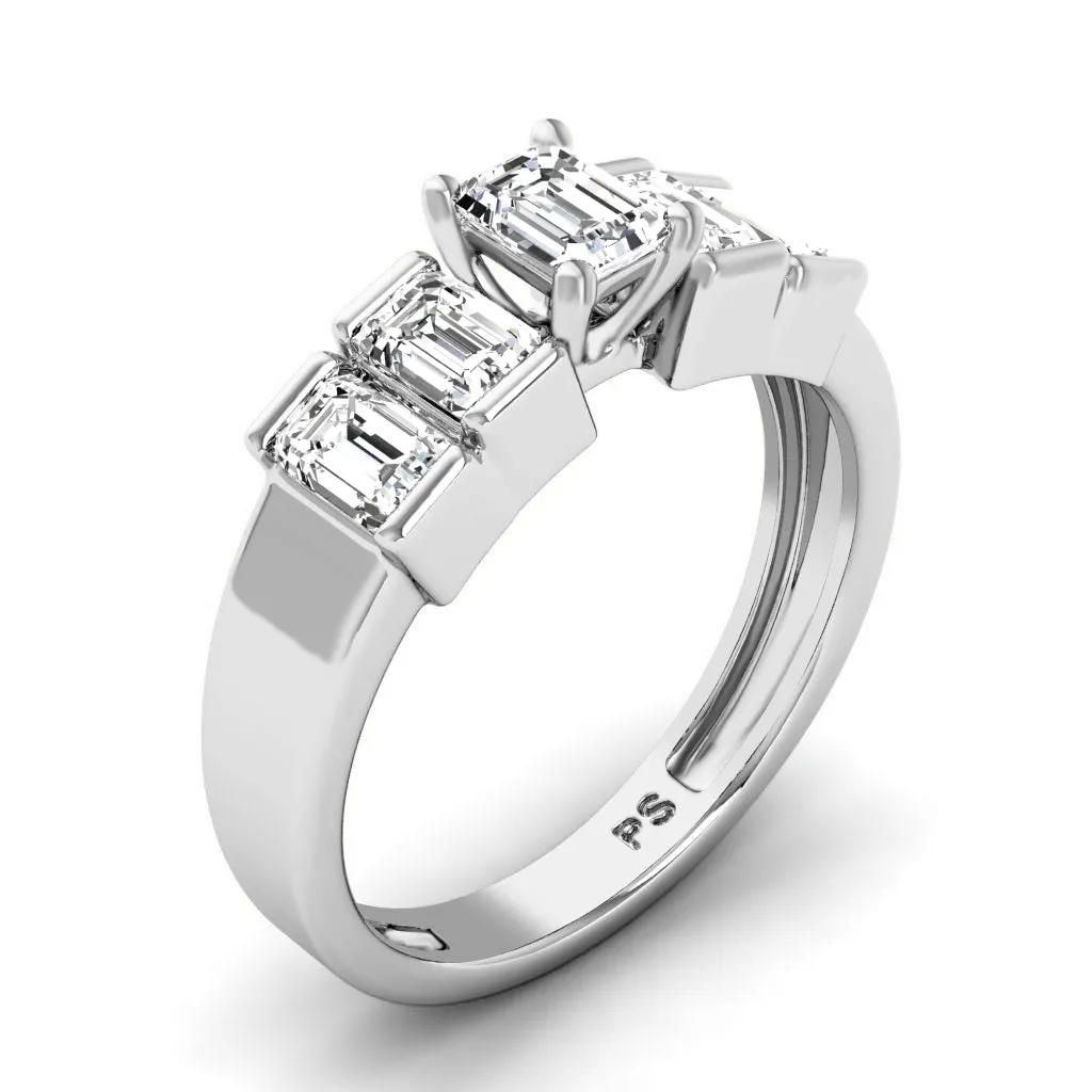 1.80-4.30 CT Emerald Cut Lab Grown Diamonds - Engagement Ring