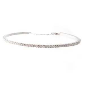 1ct 14k White Gold Diamond Bangle