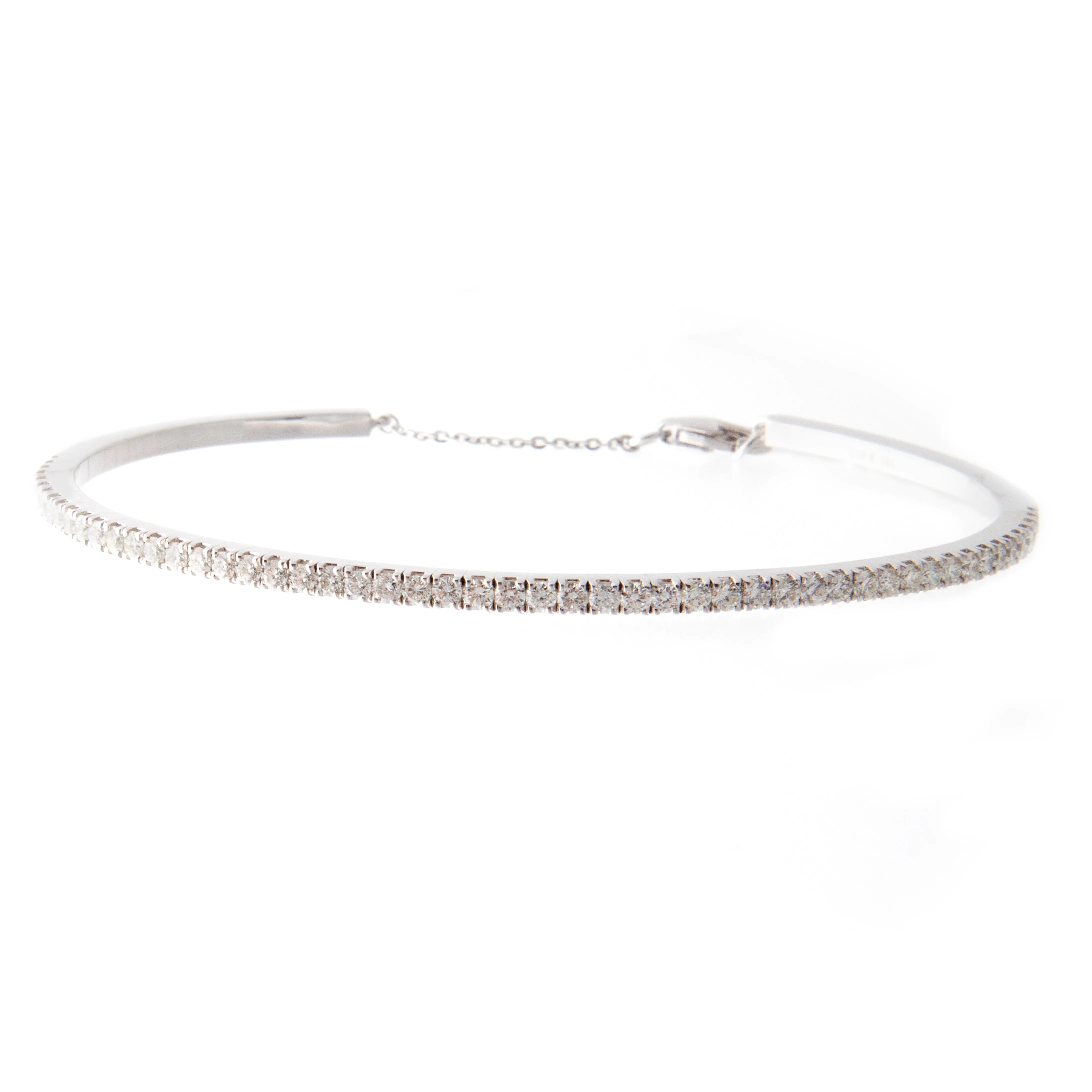 1ct 14k White Gold Diamond Bangle