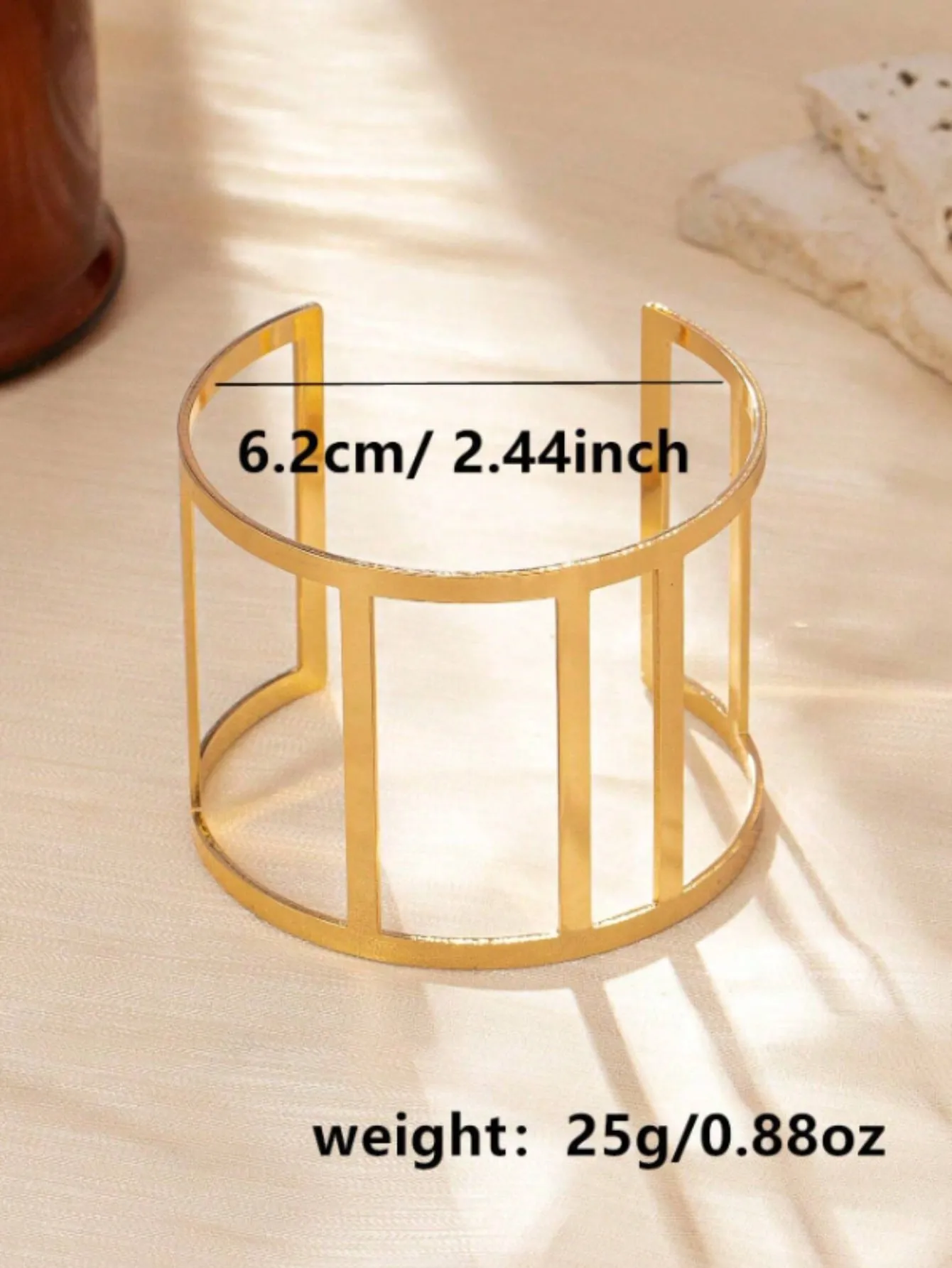 1pc European Fashion Hollow Rectangular Personality Minimalist Trendy Versatile Elegant Bangle