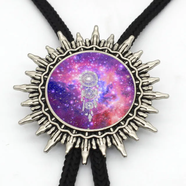 2017 New Arrived Rainbow Colourful Nebula Western Bolo Tie Cowboy Shirt Accessory Galaxy Nebula Glitter Photo Bolo Ties Necklace