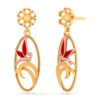 22k Pretty And Trendy Gold Earrings Design