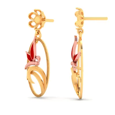 22k Pretty And Trendy Gold Earrings Design