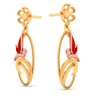 22k Pretty And Trendy Gold Earrings Design