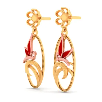 22k Pretty And Trendy Gold Earrings Design