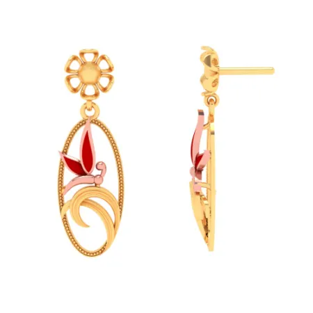 22k Pretty And Trendy Gold Earrings Design