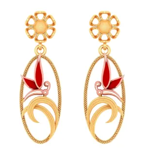 22k Pretty And Trendy Gold Earrings Design