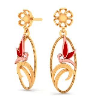 22k Pretty And Trendy Gold Earrings Design