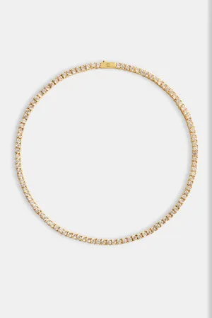 3mm Tennis Chain Choker  - Gold