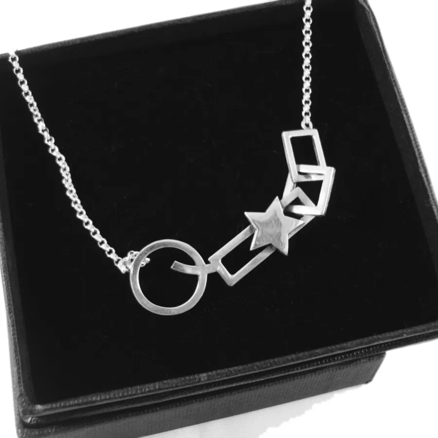 925  Silver Abstract Geometric Necklace