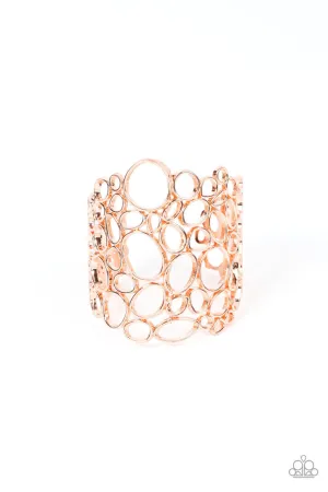 All Turned Around - Copper -  Circle Cutout Paparazzi Cuff Bracelet