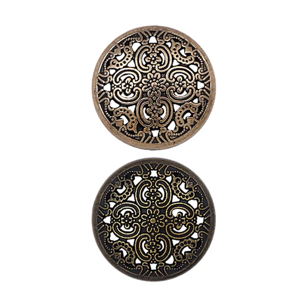 Antique Cutwork Design Round Shape Shank Metal Buttons