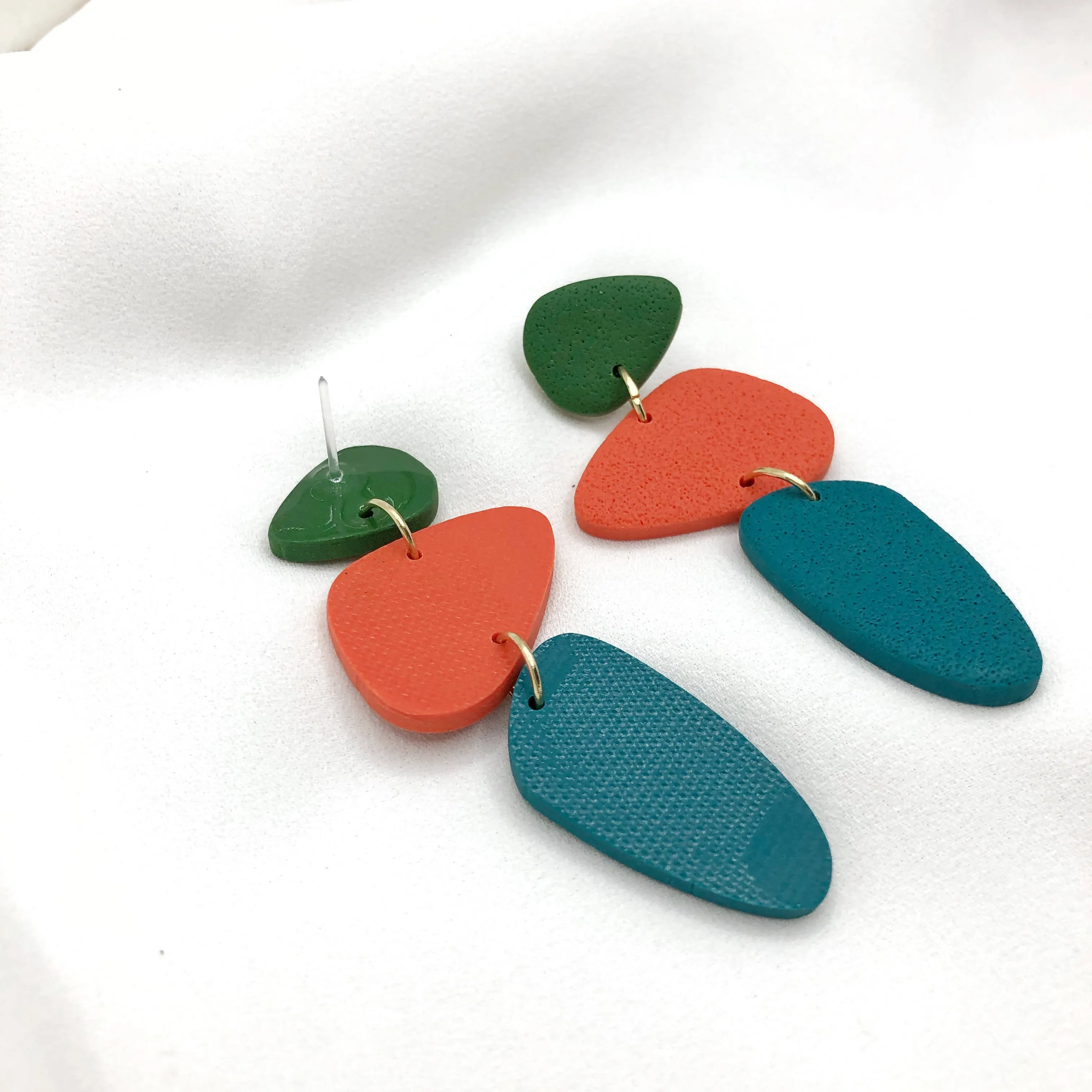 Autumn Trio Handmade Polymer Clay Earrings - Stylish Anti Allergic Earbacks