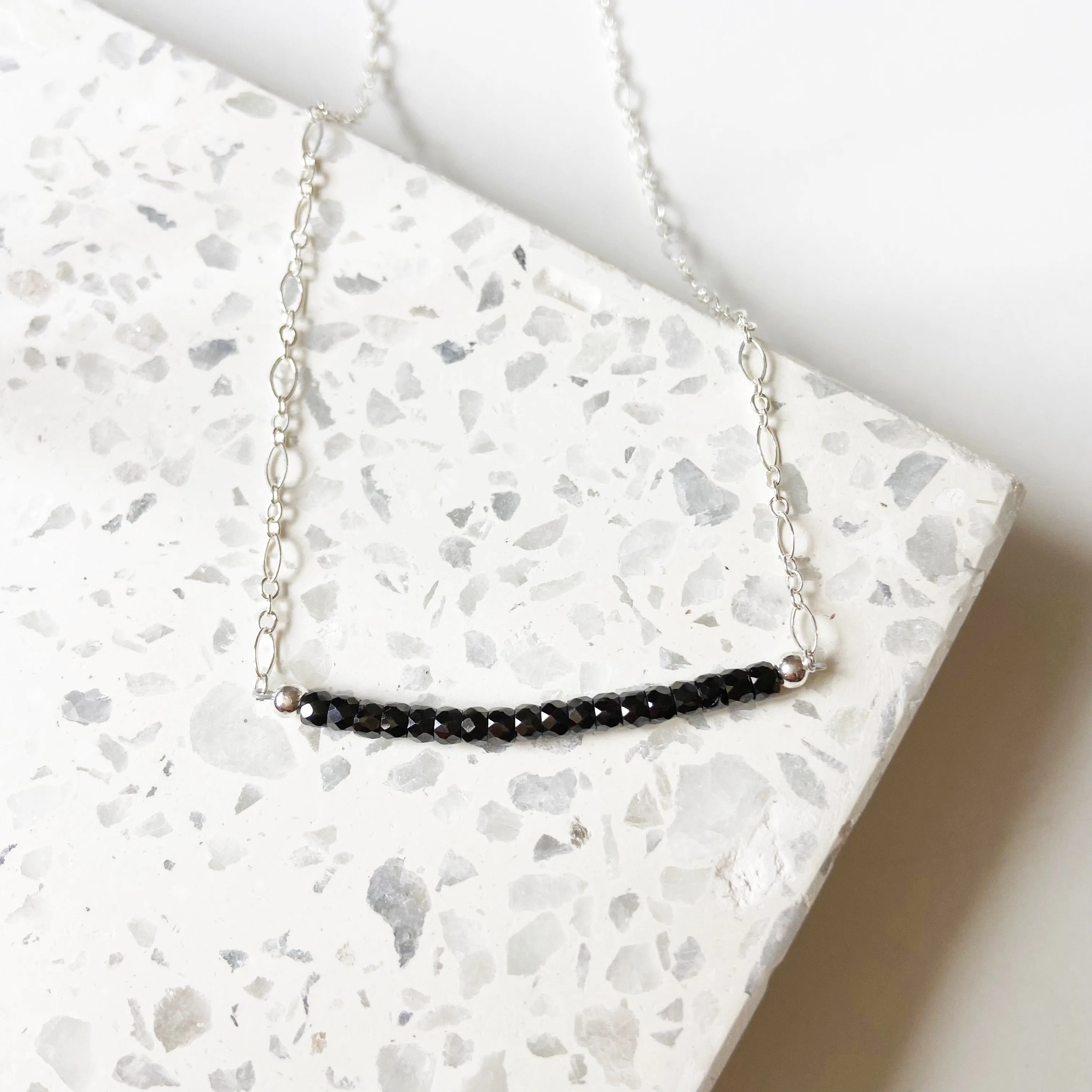 Be Uniquely You- Black Spinel Gemstone Choker in Gold or Silver