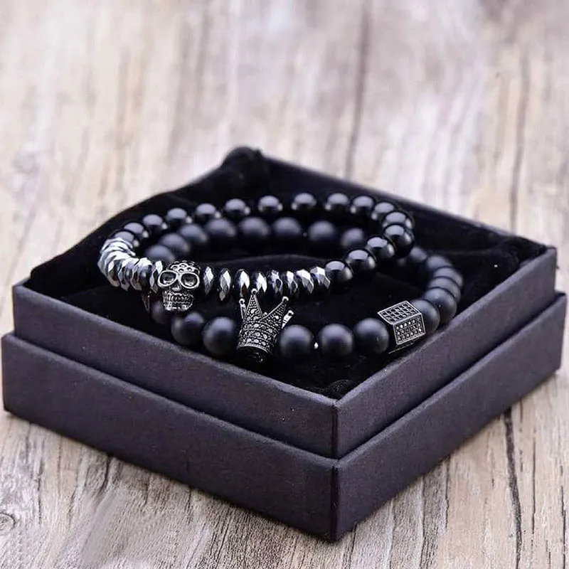 Bracelet Set Crown Men Accessories Erkek Bileklik Jewelry