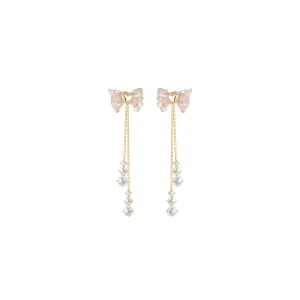 Candy Ribbon Tassle Gold Earrings