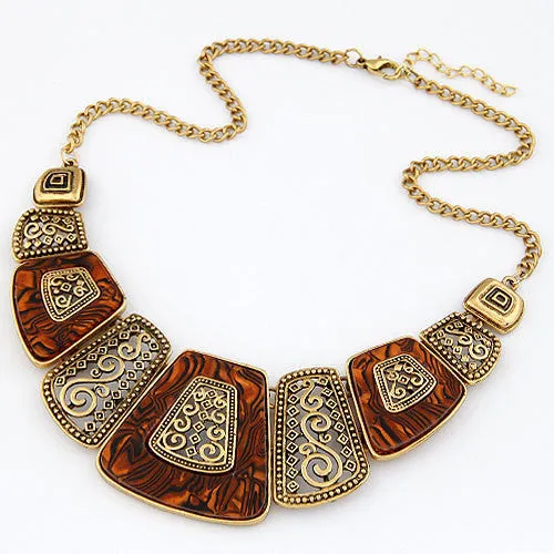 Collier Femme Fashion Statement Necklaces & Pendants Vintage Gold Geometric Choker Necklace for Women Maxi Collares Jewlery