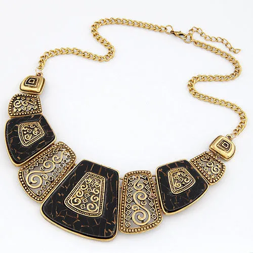 Collier Femme Fashion Statement Necklaces & Pendants Vintage Gold Geometric Choker Necklace for Women Maxi Collares Jewlery