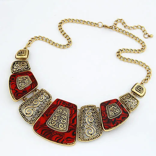 Collier Femme Fashion Statement Necklaces & Pendants Vintage Gold Geometric Choker Necklace for Women Maxi Collares Jewlery