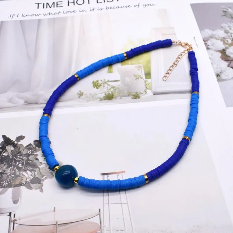 Color Soft Pottery Beads Choker Necklace Natural Fresh Water Baroque Irregular Pearl necklace Beach Femme Jewelry Gift wholesale