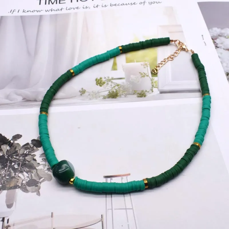 Color Soft Pottery Beads Choker Necklace Natural Fresh Water Baroque Irregular Pearl necklace Beach Femme Jewelry Gift wholesale