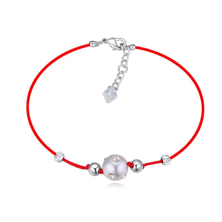 Crystal From Swarovski jewelry thin red thread string rope Charm Bracelets for women Fashion New sale Top Hot summer style