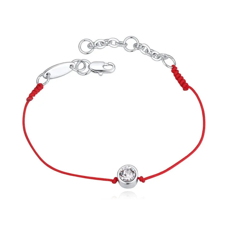 Crystal From Swarovski jewelry thin red thread string rope Charm Bracelets for women Fashion New sale Top Hot summer style