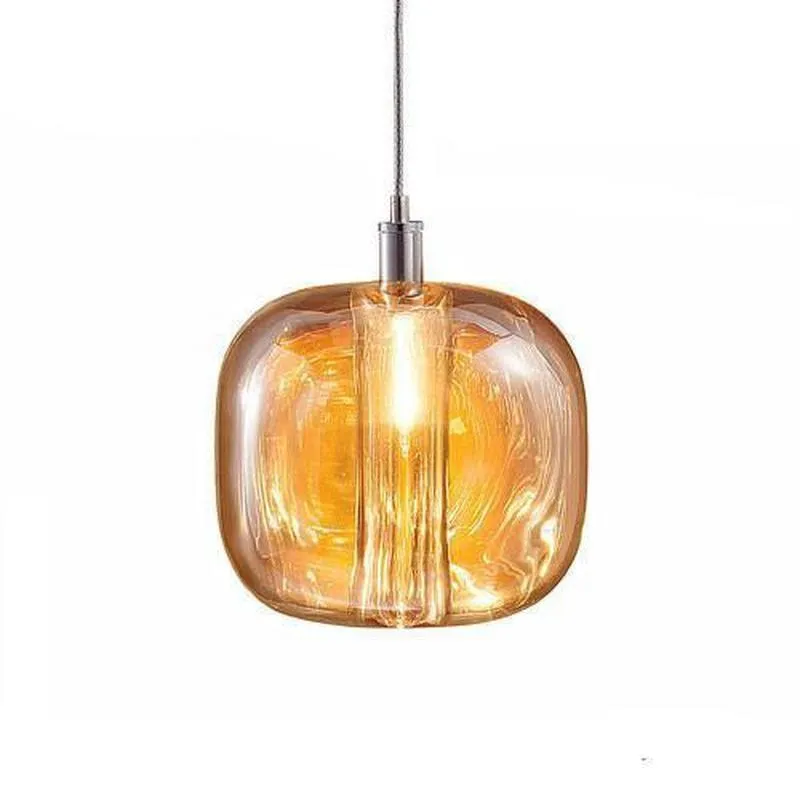 Cubo | Canadian Small Solid Crystal Pendant | Clear | Smoked | Amber