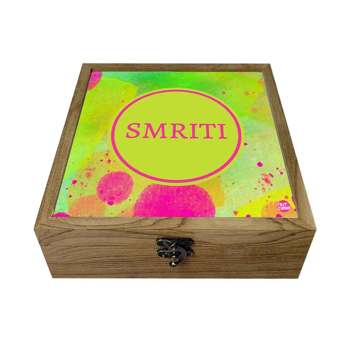 Customized Earring Box for Girls - Green Watercolor