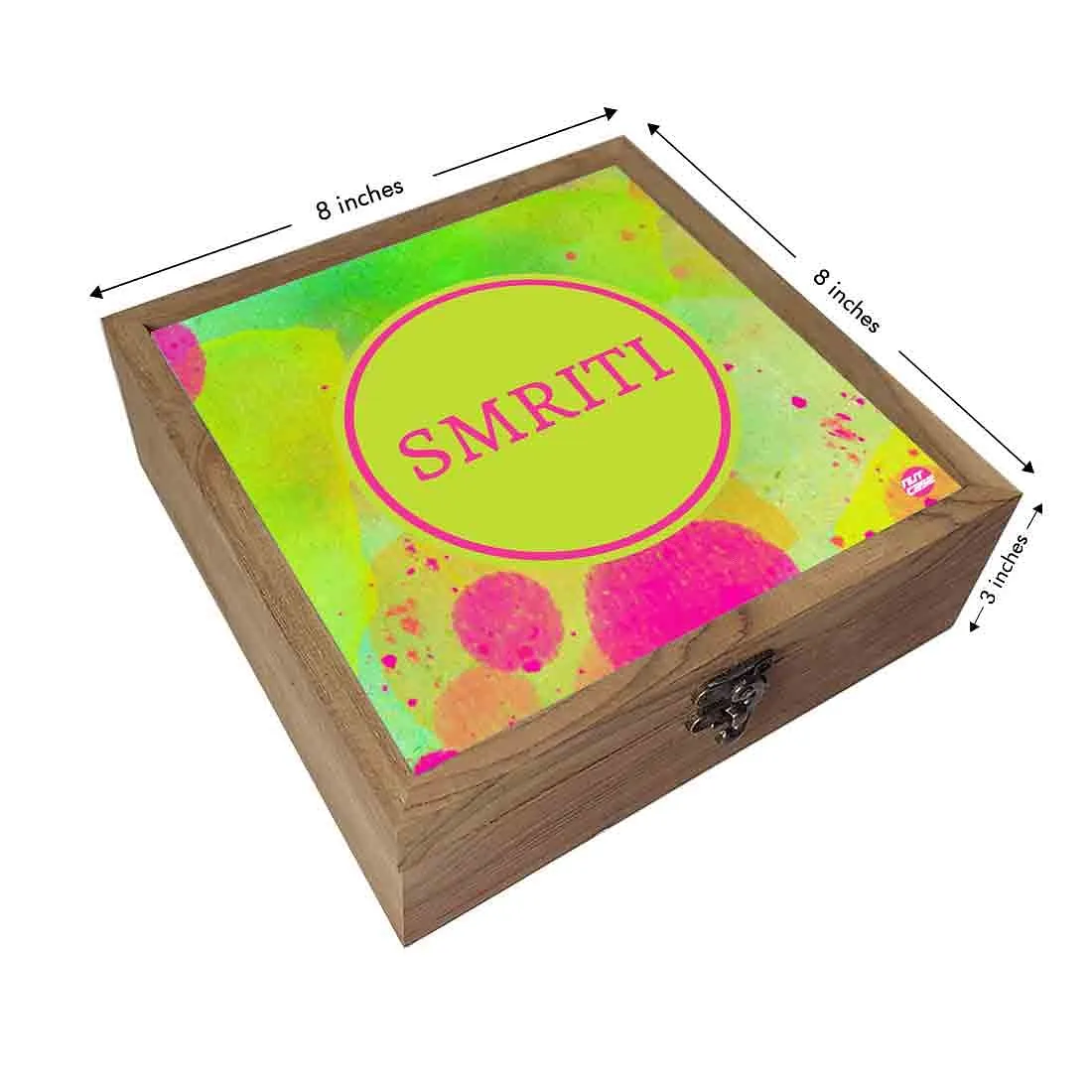 Customized Earring Box for Girls - Green Watercolor