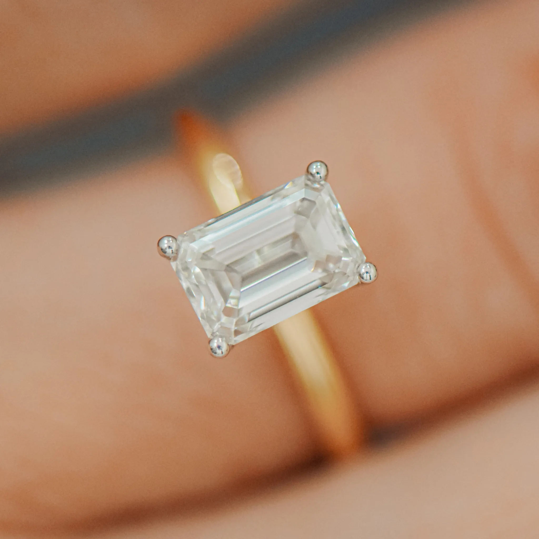 Edith | Emerald Cut Solitaire Diamond Engagement Ring