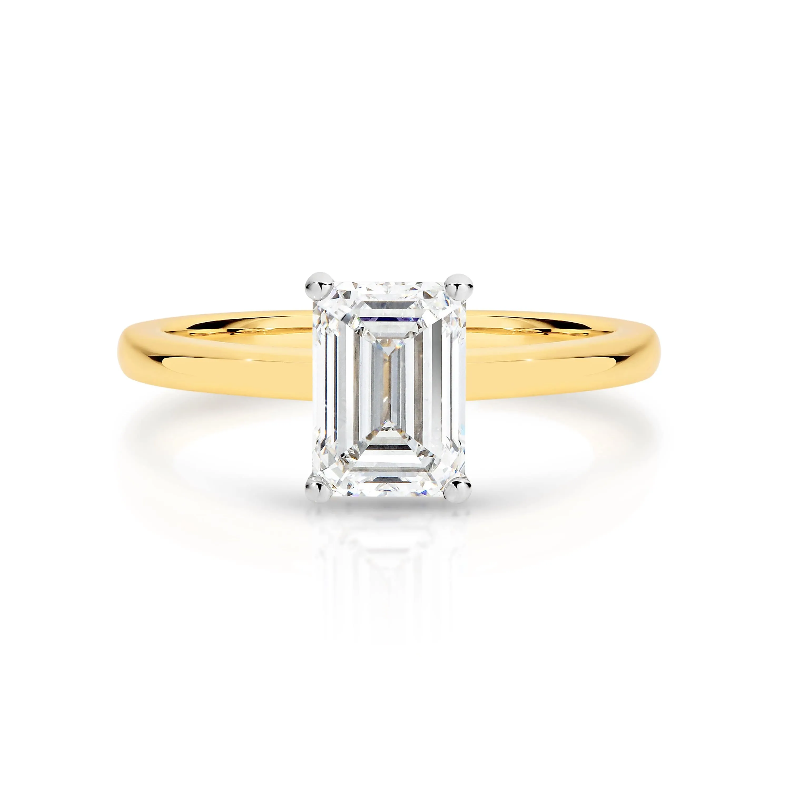 Edith | Emerald Cut Solitaire Diamond Engagement Ring