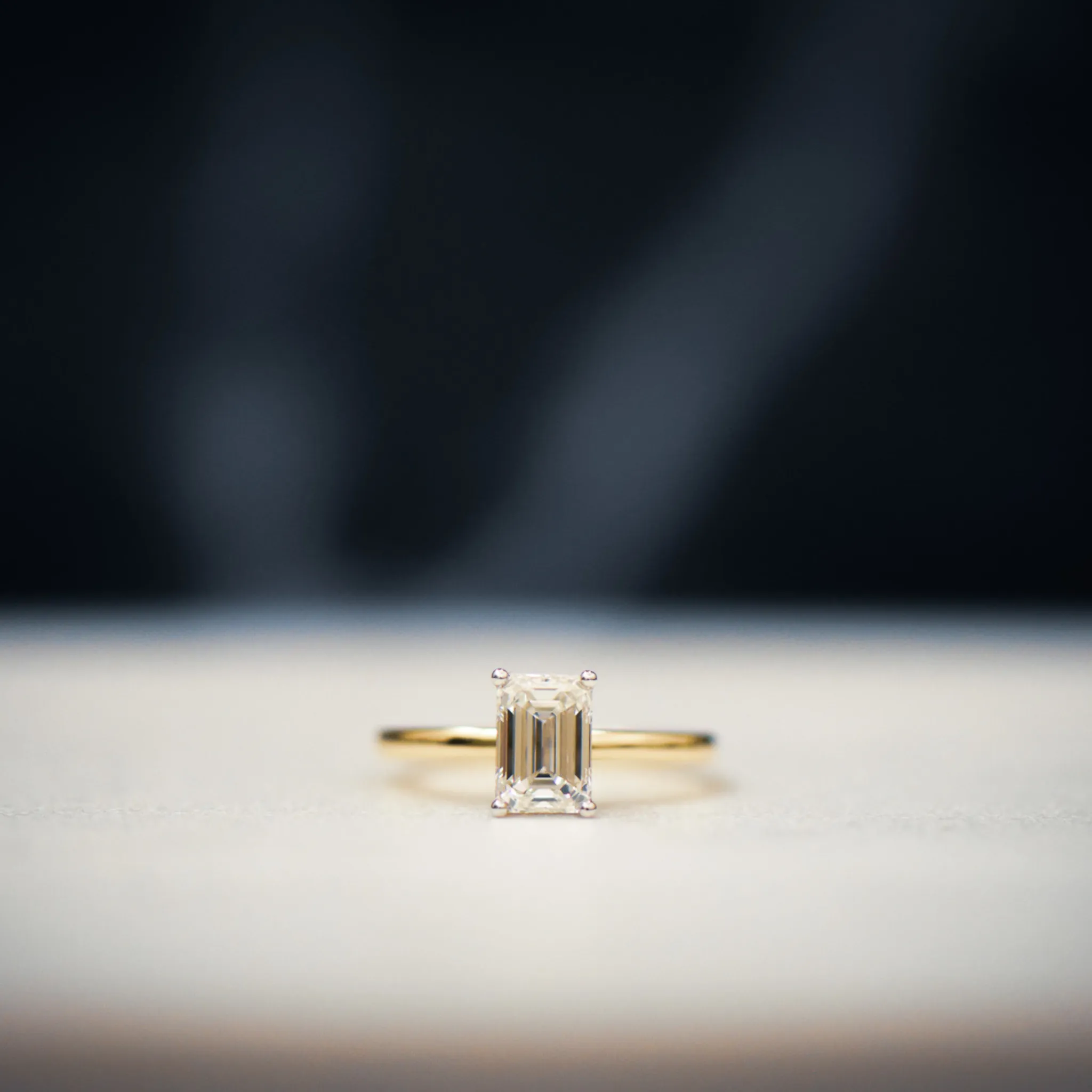 Edith | Emerald Cut Solitaire Diamond Engagement Ring