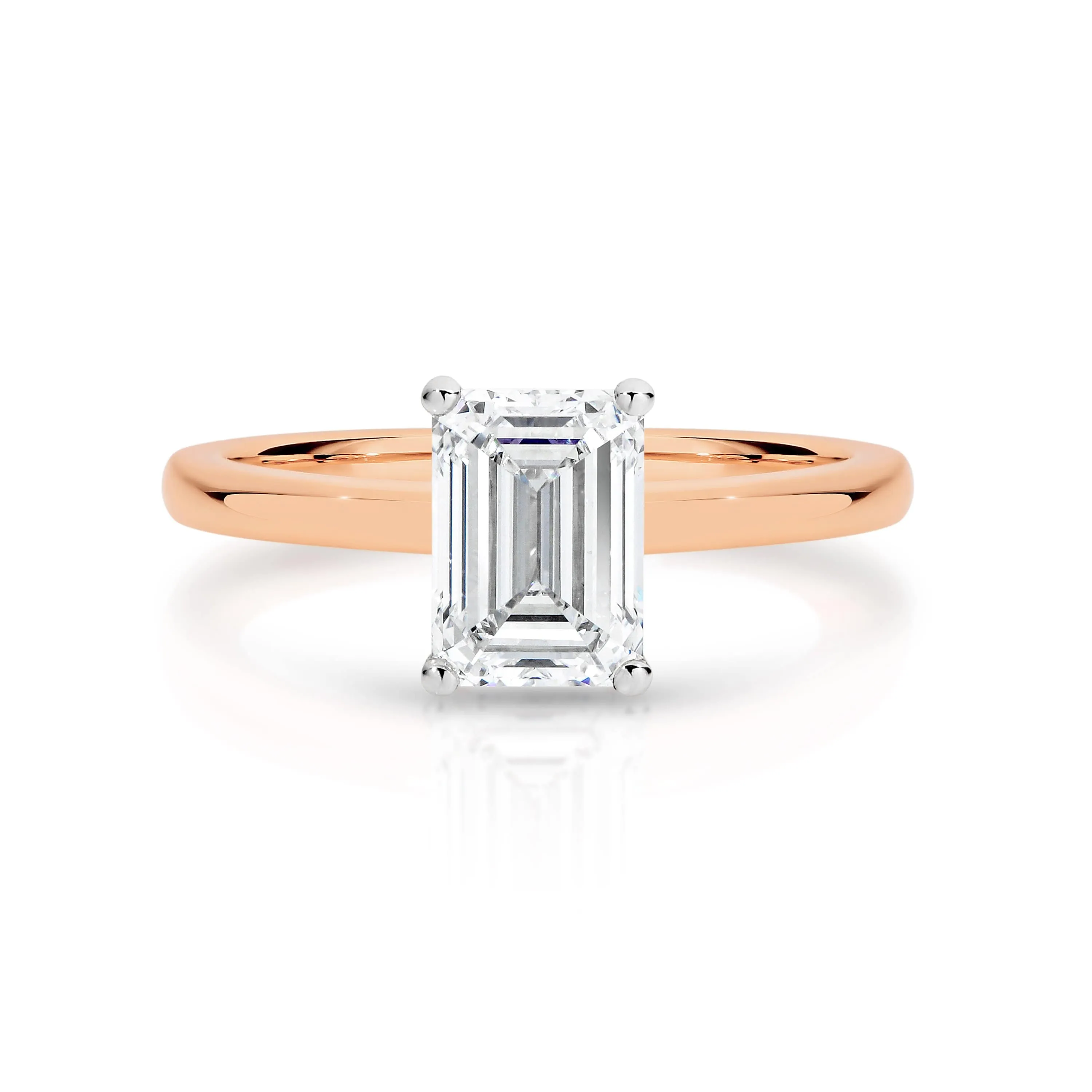 Edith | Emerald Cut Solitaire Diamond Engagement Ring