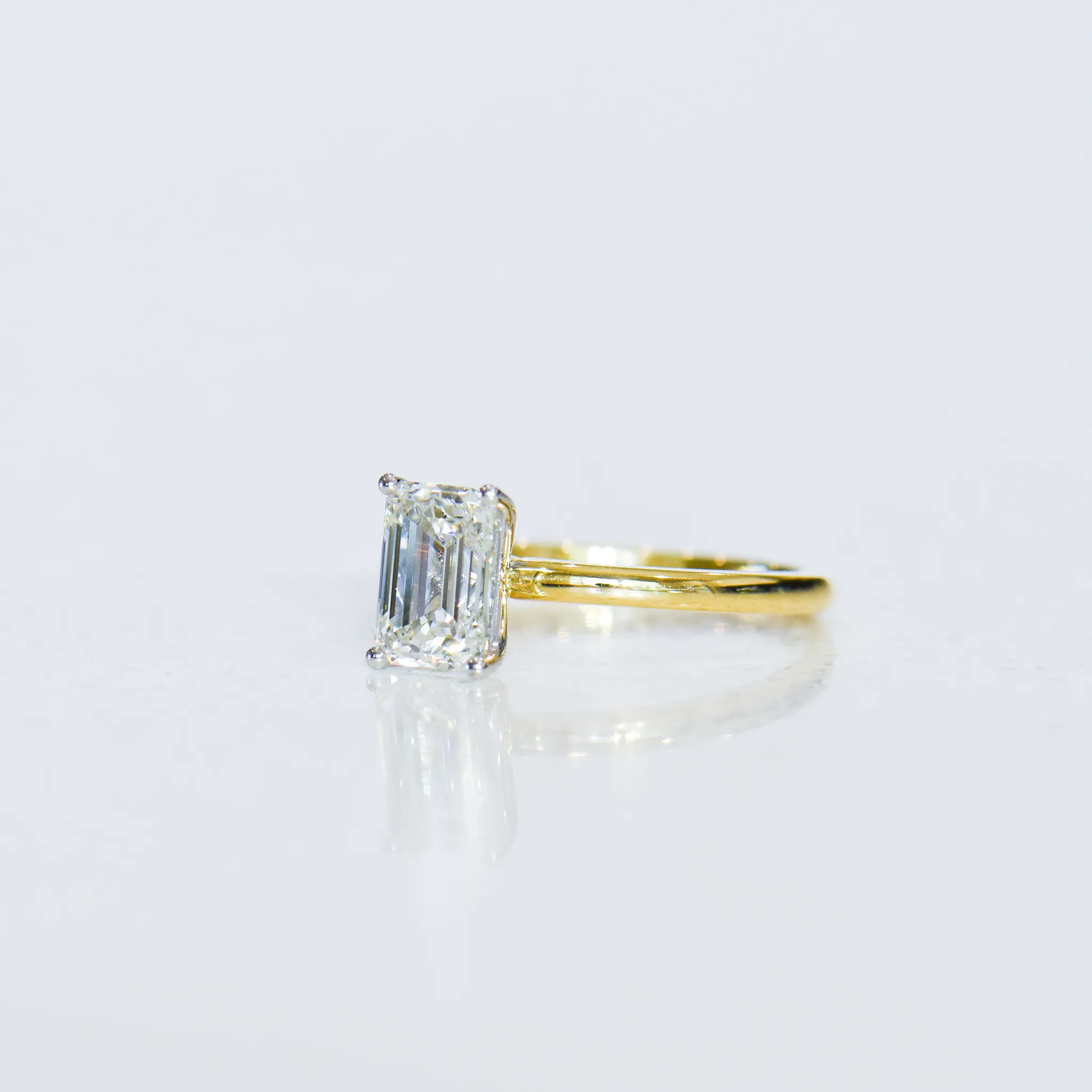 Edith | Emerald Cut Solitaire Diamond Engagement Ring