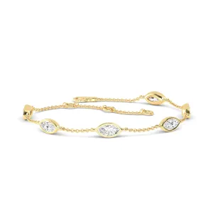 Elegant Marquise Diamond Gold Bracelet