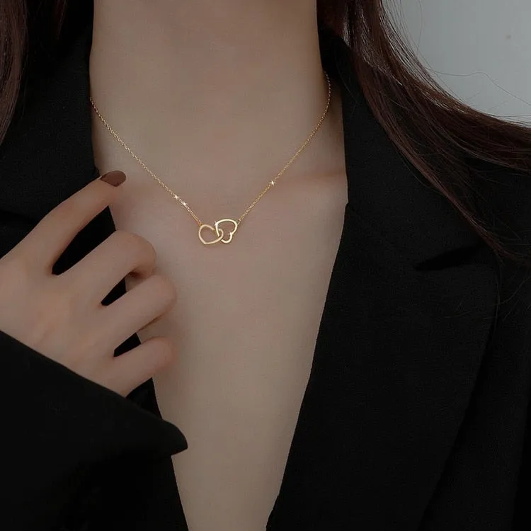 Fashion Heart Pendant Necklace for Girls Women Korean Trend Long Sweater Neck Chain Necklaces Cute Chokers Jewelry