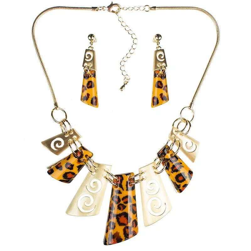 Fashion Leopard Jewelry Sets Woman's Necklace Earring Set Wedding Jewelry Sets New High Quality Party Gifts