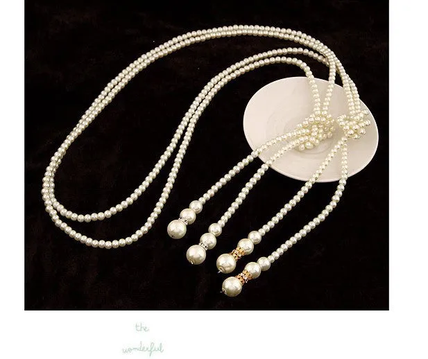 Fashion Simulated Pearl Jewelry Necklace for Women Choker Long Statement Necklace Colares Femininos Bijuterias Collar