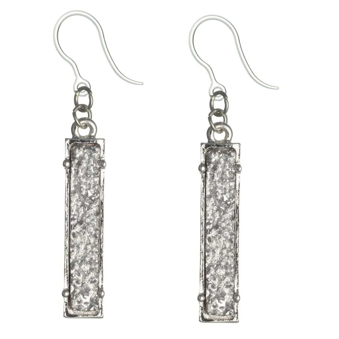 Faux Druzy Bar Dangles Hypoallergenic Earrings for Sensitive Ears Made with Plastic Posts