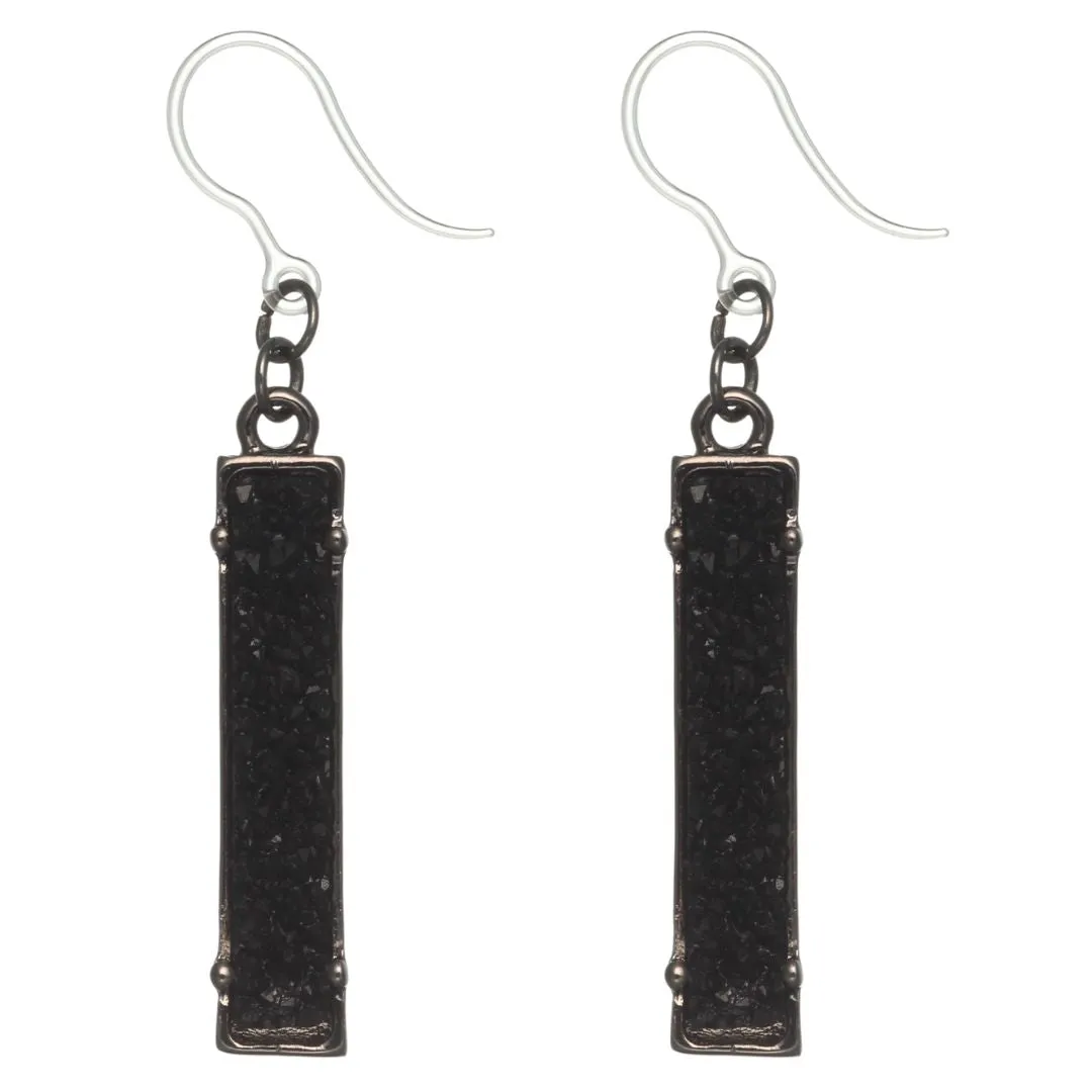 Faux Druzy Bar Dangles Hypoallergenic Earrings for Sensitive Ears Made with Plastic Posts