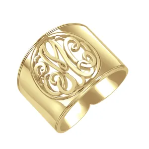 Fink's 18mm Classic Cutout Cigar Band Monogram Ring