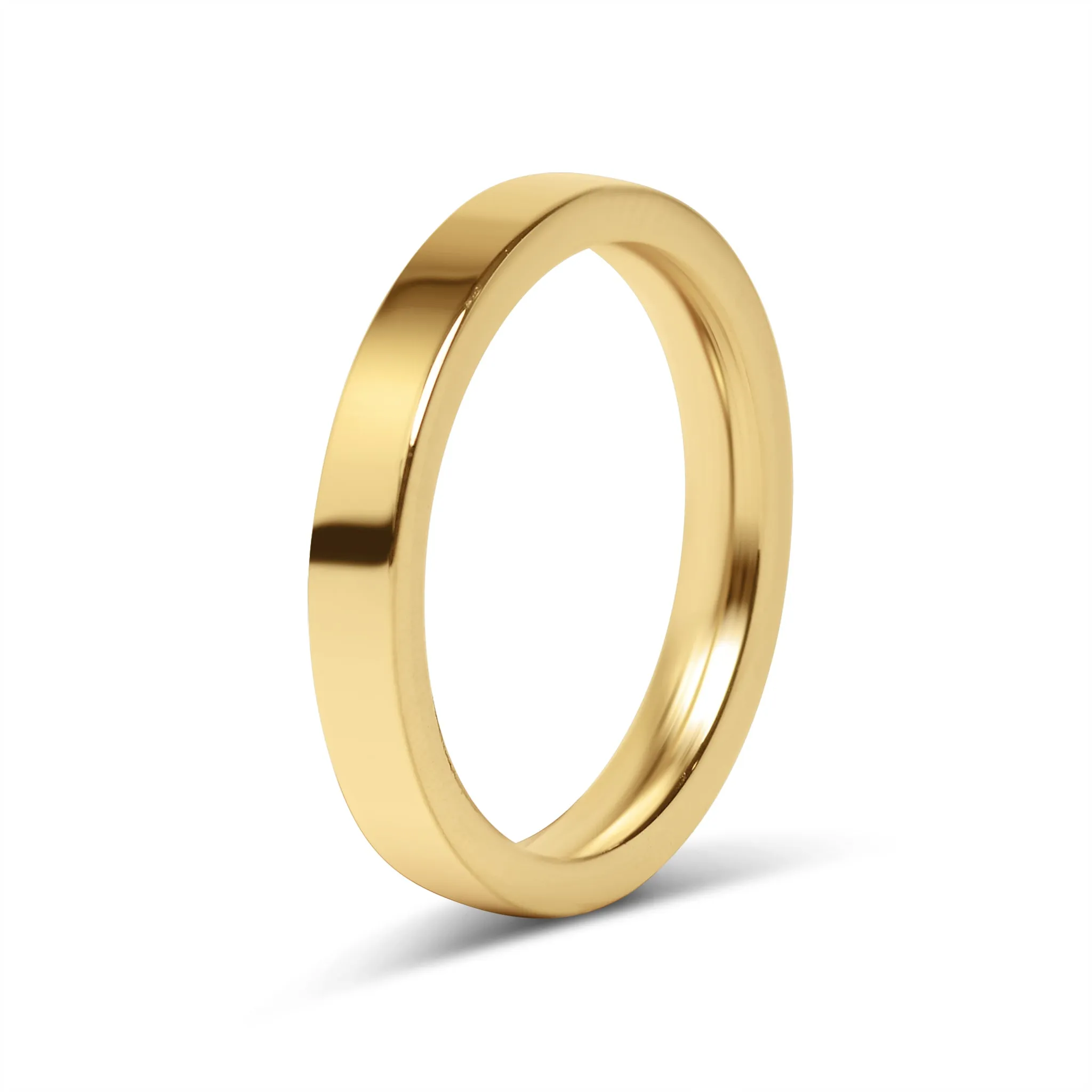 Flat Gold Stainless Steel Blank Ring / CFR7025