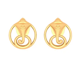 Flawless 22k Gold Earrings With Ganesha Design Motif From Goldlite Collection